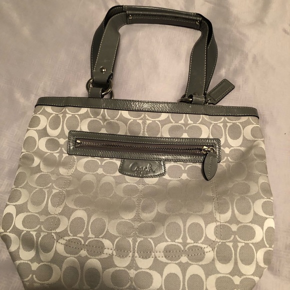 Coach two tone gray handbag - Picture 1 of 6